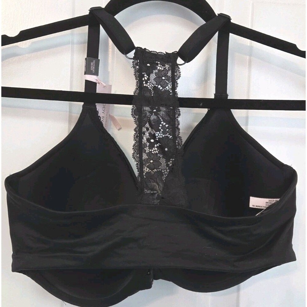 Victoria's Secret Body By Victoria Black Racerback Demi Bra Lace  34DDD - Picture 3 of 11